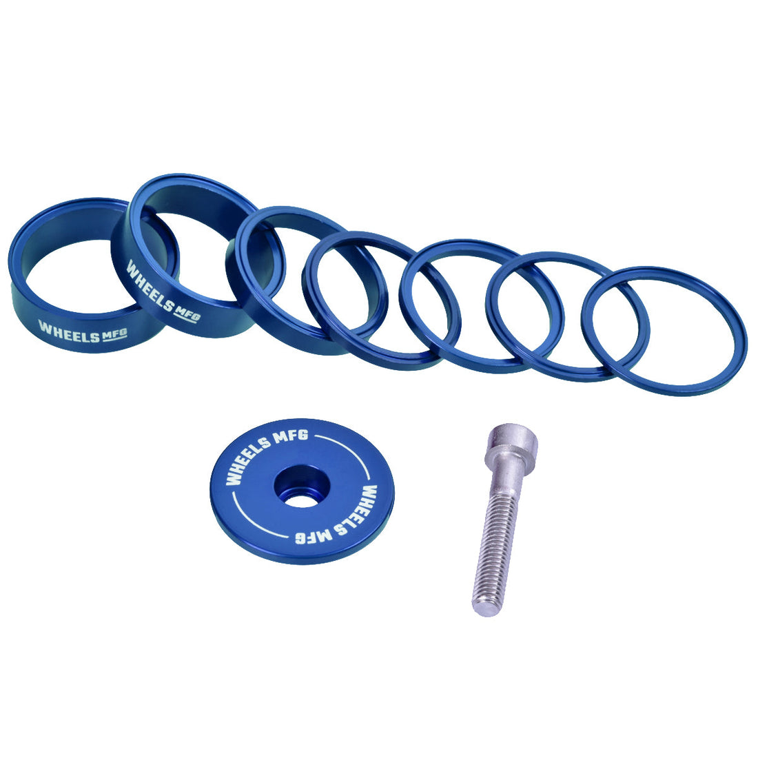 Essential Aluminum Headset Spacer Kit - Blue
