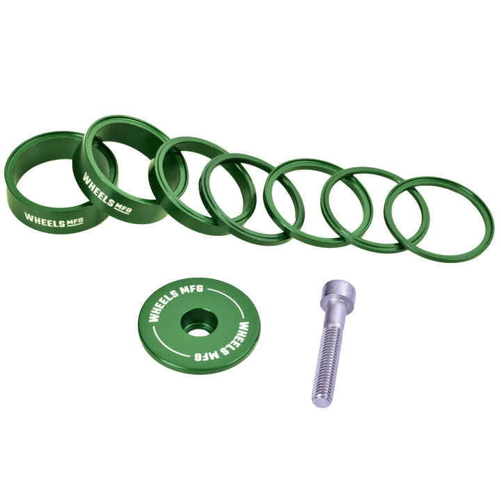 Essential Aluminum Headset Spacer Kit - Green