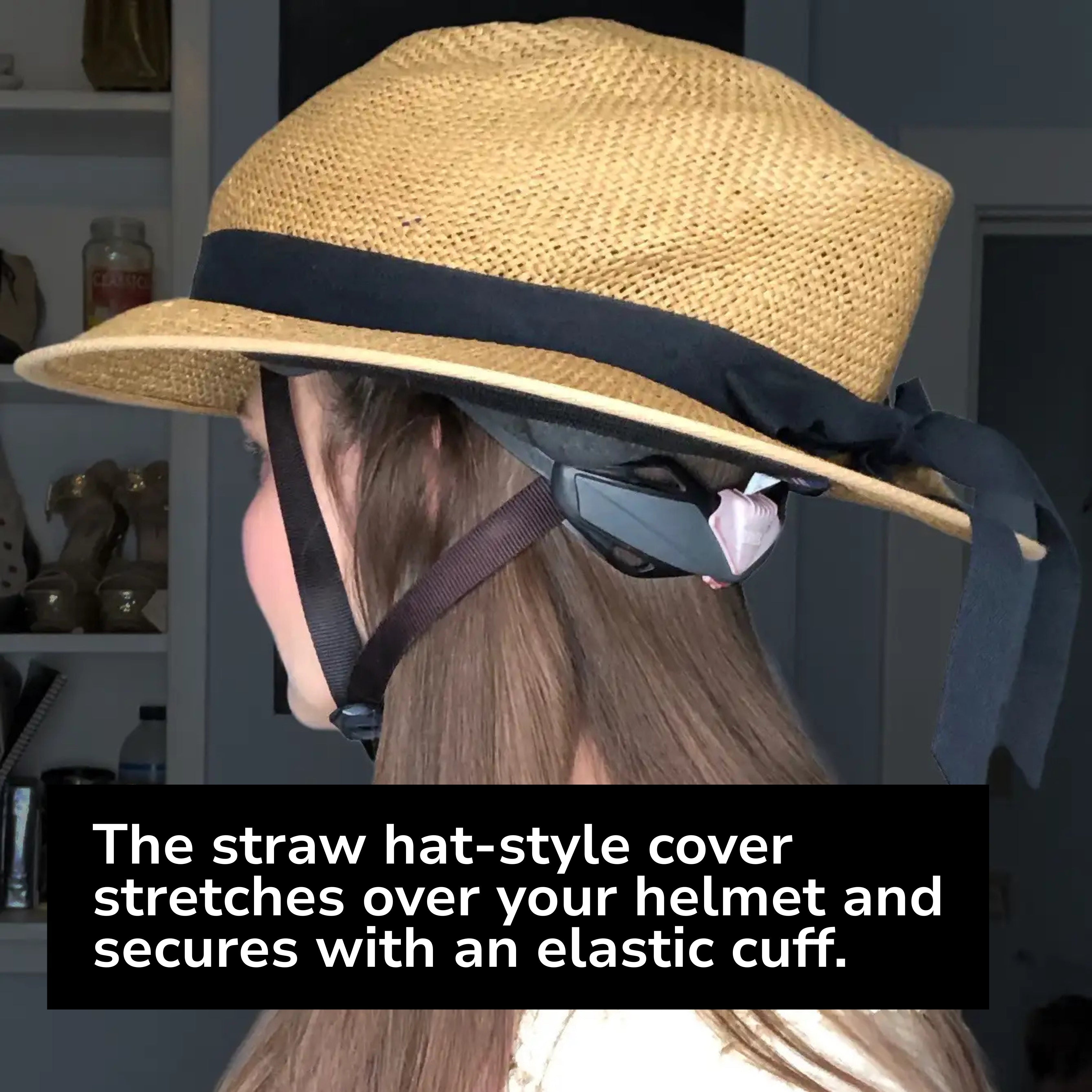Straw Hat Helmet COVER ONLY Shibori Blue