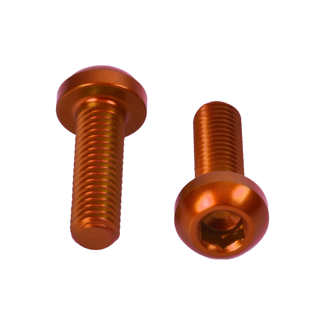 M5x0.8x16mm Water Bottle Cage Bolts - Orange - 2 Pack