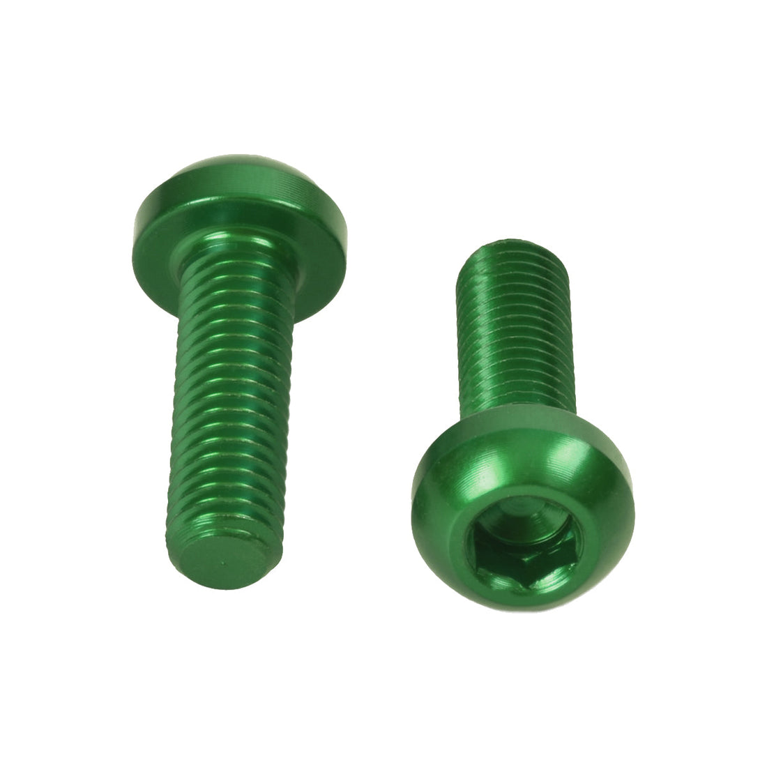 M5x0.8x16mm Water Bottle Cage Bolts - Green - 10 Pack