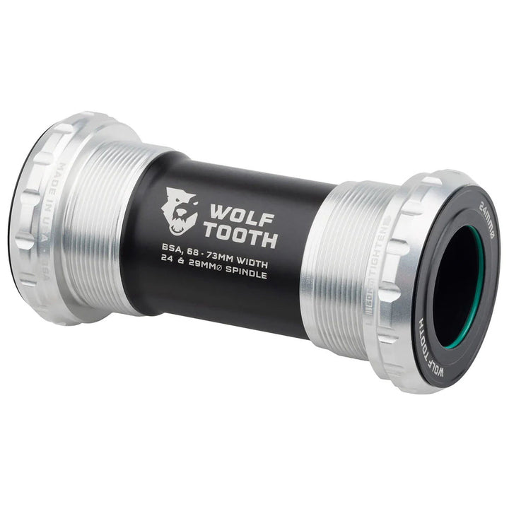Wolf Tooth Bottom Bracket - English BSA 68/73mm For 24mm Spindle Raw Silver