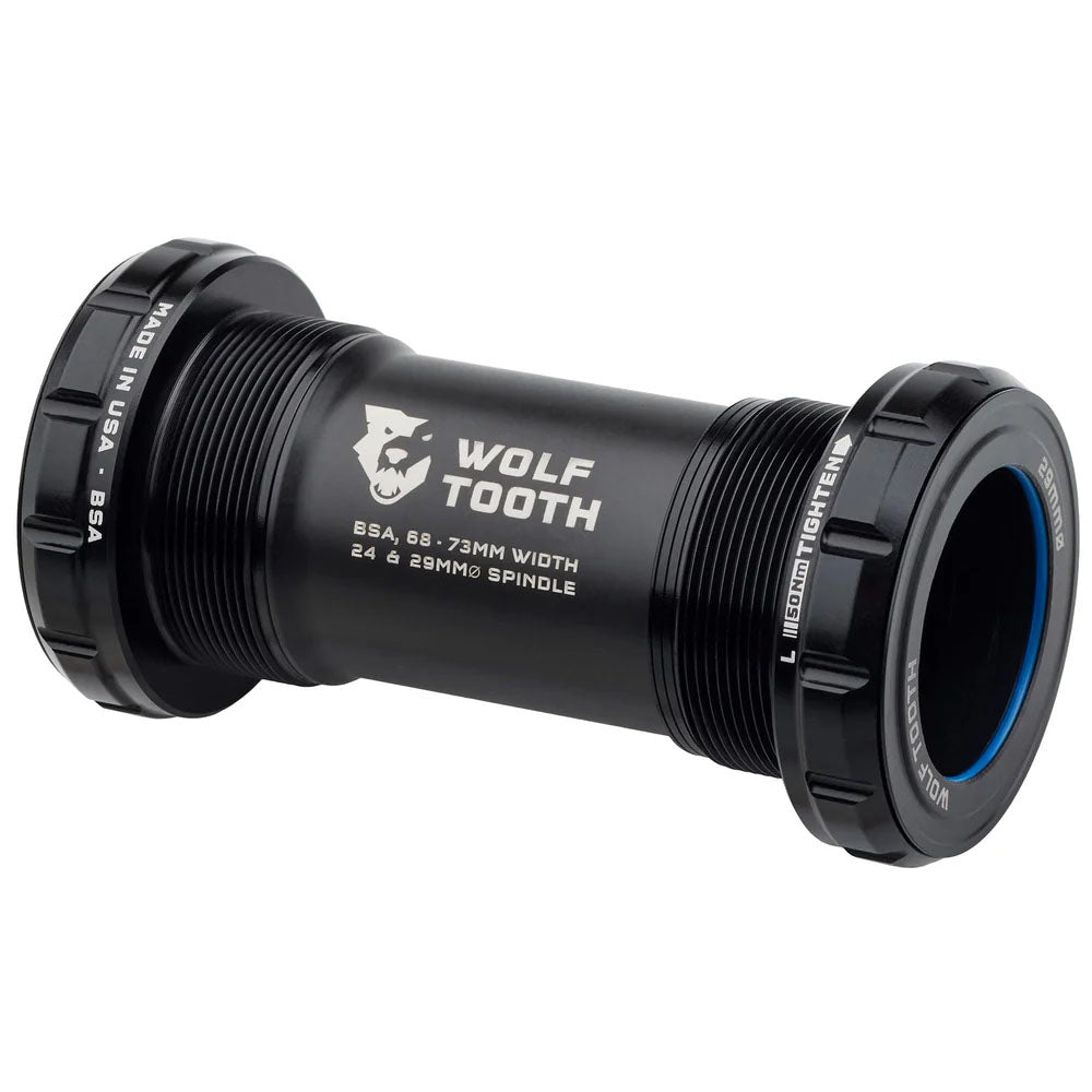 Wolf Tooth Bottom Bracket - English (BSA) 68/73mm For 29mm Spindle Black