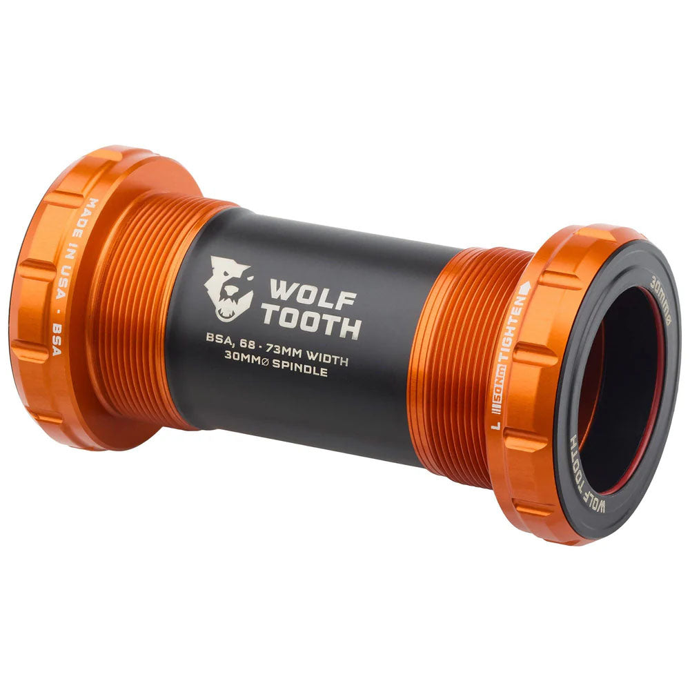 Wolf Tooth Bottom Bracket - English (BSA) 68/73mm For 30mm Spindle Orange