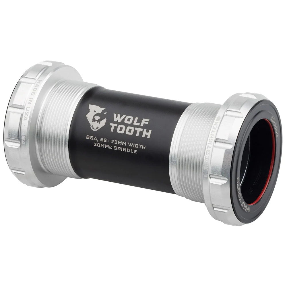 Wolf Tooth Bottom Bracket - English BSA 68/73mm For 30mm Spindle Raw Silver